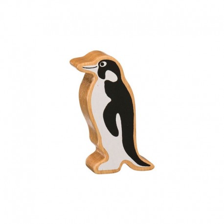 Pinguïn massief hout, geschilderd