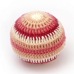 Hochet balle crochet XXL (rose)